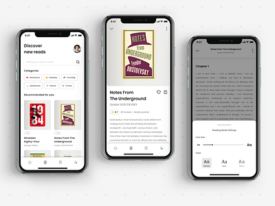 Mobile Reading App - Concept app design figma mobile reading ui