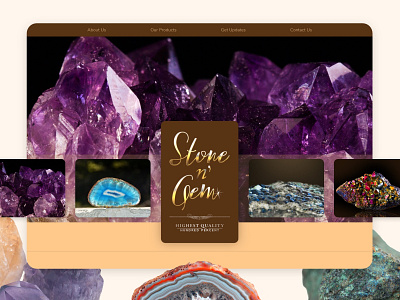 Stone n' Gem - Landing Page UI Design branding design gems gemstones interaction landing page responsive stones supplier ui ux