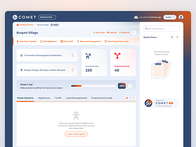 Community Energy Access Planning - Dashboard - Empty State