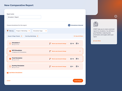 Multi-Selection and Filtering UI in Custom Reports Creation Form