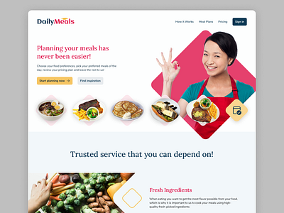 Meals planning service landing page