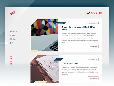 My Blog UI - Desktop blog design lines minimal personal polygons simple ui ux