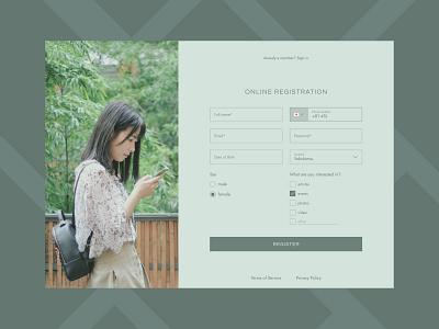 Sign Up Form authorization checkbox create account desktop field form input japan login onboarding radio button registration sign in sign up typography ui uiux ux walkthrough web