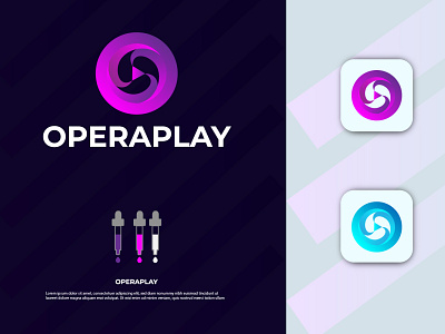 OPERAPLAY music player app icon brand logo design app icon brand identity design branding design flat flat minimalist graphicdesign icon illustration logo logo design logo for app logodesign logofolio minimal modern logo modern minimalist typography