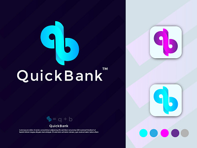 QuickBank brand bank logo design