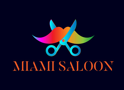 Miami Saloon logo design beautty logo best logo brand identity logo brand logo branding colorful logo design flat icon illustration logo minimal modern logo saloon logo typography ui