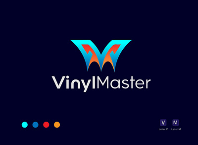 VM letter logo for VinylMaster brand app icon asrafuluix best logo brand identity brand logo branding design flat icon icon design illustration letter logo logo logo design logofolio minimal modern logo modern minimalist typography vm letter logo