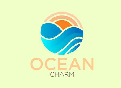 Ocean Charm brand logo design brand brand identity design brand logo branding design flat icon illustration logo logo design logofolio minimal modern logo modern minimalist ocean logo typography ui