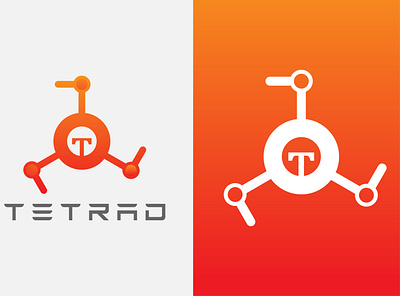 Tetrad robotics company logo design best logo branding design flat flat minimaist icon illustration logo logo design logofolio 2021 minimal modern logo modern minimalist robot logo robotics robotics logo typography ui