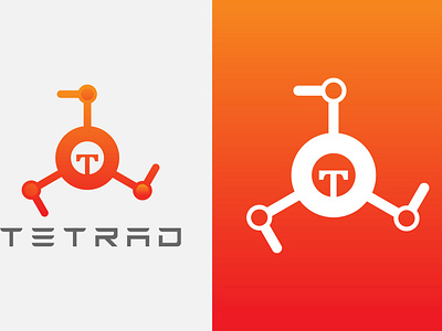 Tetrad robotics company logo design best logo branding design flat flat minimaist icon illustration logo logo design logofolio 2021 minimal modern logo modern minimalist robot logo robotics robotics logo typography ui