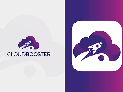 CloudBooster logo design booster logo branding cloud logo flat graphic design icon illustration logo logo design minimal modern logo typography ui