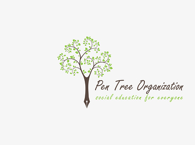 Pen Tree Organizations Logo Design be branding design flat icon illustration logo logo design logofolio 2022 minimal modern logo typography ui