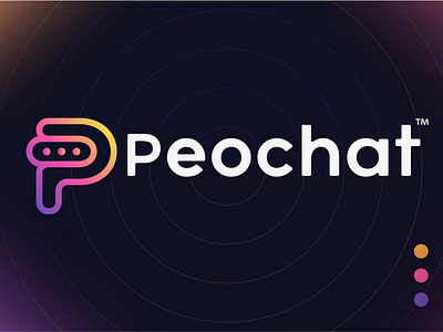Peochat logo design (p+chat icon)
