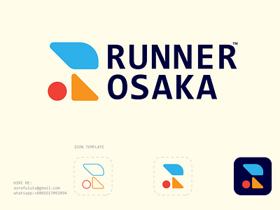 R letter Runner Osaka Logo Design