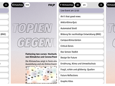 Klimaschau mobile brandenburg climate catastrophe climate change climate crisis digital exhibition fh potsdam klimaschau mobile mobile design potsdam responsive showcase smartphone university university of applied sciences utopias for the present utopien für die gegenwart