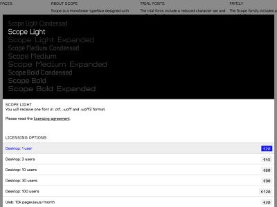 Purchase Modal ecommerce fonts foundry licensing modal purchase purchase modal shop store type foundry typography web web shop