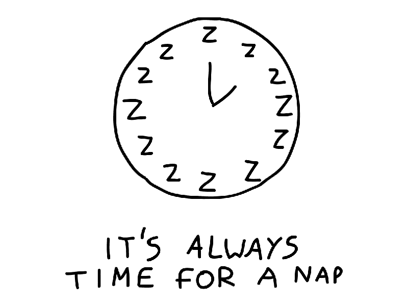 IT'S ALWAYS TIME FOR A NAP animation clock drawing frame by frame rough scribbble scribble