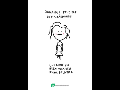 Student Living – Johanna german humour illustration politics poster design pun satire student living wording writing