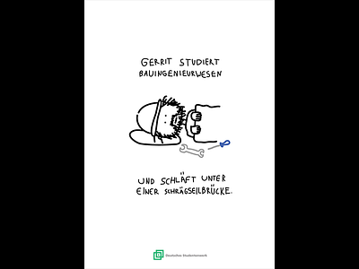 Student Living – Gerrit german humour illustration politics poster design pun satire student living wording writing
