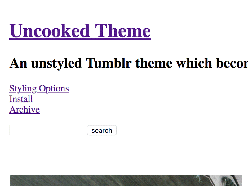 Uncooked code customizable theme tumblr web