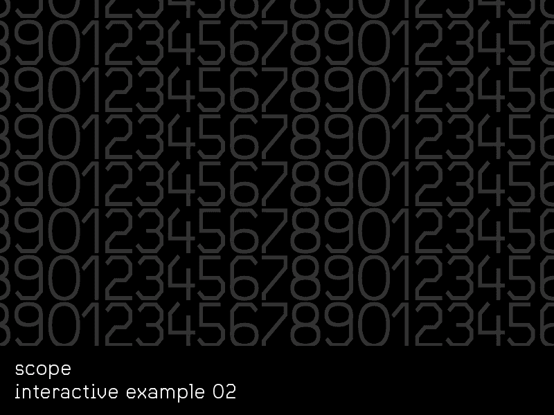 Scope interactive example 02 interactive typography kinetic typography responsive typography scope type type design typography variable font