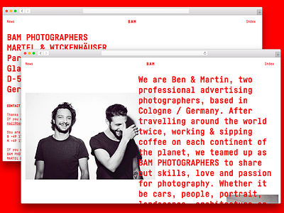 BAM Photographers & Directors cologne directors interaction photographers typography web