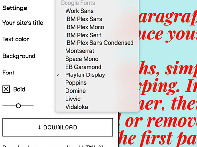 temper new fonts design tool fonts google fonts onepager temper tool web app webfonts