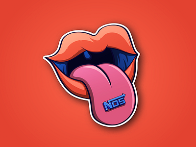 NOS Experience cartoon mouth nos pill sticker