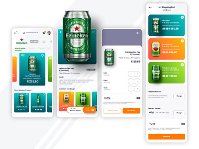 Heineken Mobile alcohol alcohol branding e-commerce app e-commerce design heineken mobile app design mobile design south africa ui design
