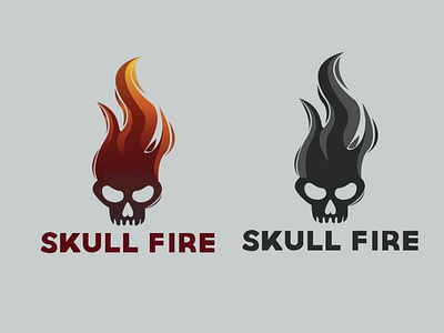 Skull Fire branding design illustration logo vector