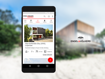 Engel & Völkers: GO! Mobile android app commercial real estate real estate real estate agency real estate agent ux ui design