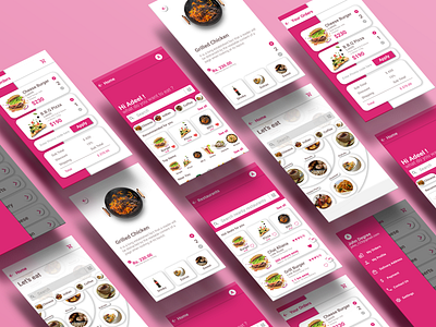 Food Delivery App delivery design designer food food delivery food panda graphic design mobile mockup portfolio restaurant screens ui uiux ux