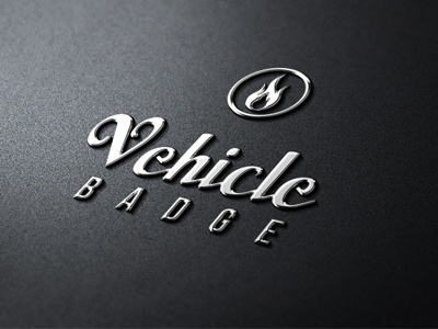 Vehicle Badge Mock-Up 3d badge car display effect logo metal metallic mock up photorealistic presentation realistic silver vehicle