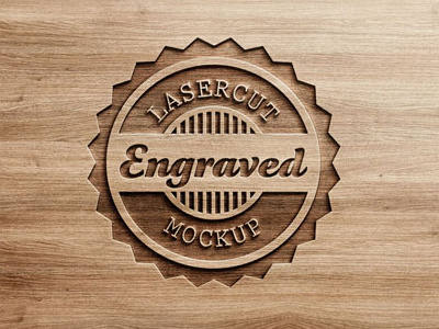 Logo Mock-Up - Carved Wood carved carving engraved logo logotype mock up mockup presentation realistic wood wooden