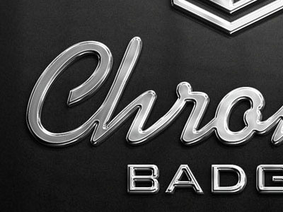 Chrome Logo Mock-Up badge chrome display effect logo logotype metal metallic mock up mockup presentation