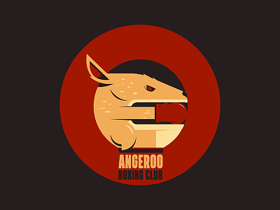Angeroo boxing club logo. boxing kangaroo logo