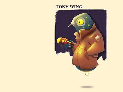 Tony Wing. bird character retrofuturistic