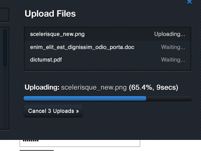 File Uploader blue cms overlay uploader