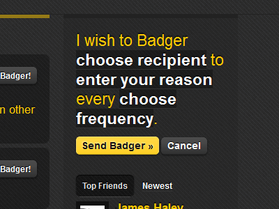 Badger Someone background form inline textured