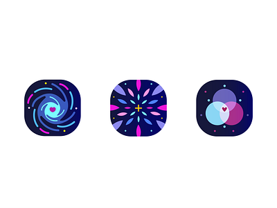 Dreamy Icons ✨ app art branding design flat galaxy gradient graphic icondesign icons illustration procreate space stars ui ux vector webdesign