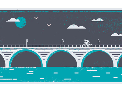 bike the stone arch bridge art bike bridge cycling illustration minneapolis northeast poster river stone arch bridge vector
