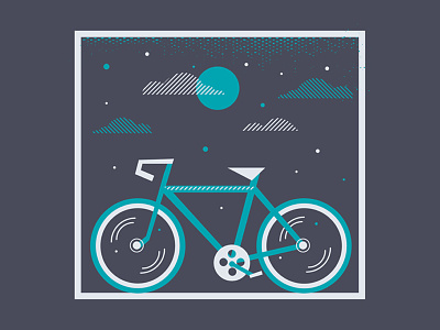 Bike art bike branding clouds design icon illustration moon night vector