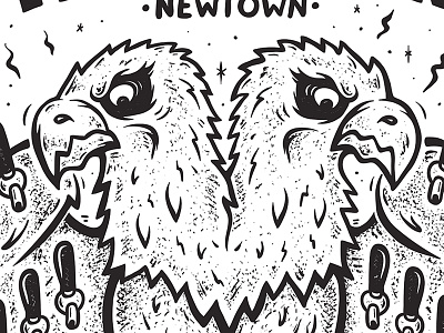 'THE UNION, NEWTOWN' Shirt Illustration apparel beer black and white branding eagle hand drawn illustration logo screenprinting shirt tattoo typography