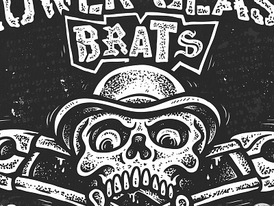 LOWER CLASS BRATS: Australian Tour Poster black and white branding gigposter hand drawn illustration lettering punk skull stipple texas texture typography