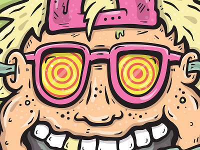 X-RAY SPECS: Party-Dude Illustration artwork character colourful fun gigposter hand drawn illustration party psychedelic spiral texture x ray