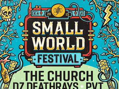 'SMALL WORLD' - Festival Branding and Illustrations apparel beer branding colour festival illustration lettering logo nature poster typography