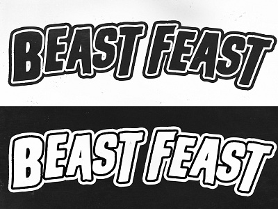 'BEAST FEAST' Typography black and white concept font lettering logo sketch text type typography