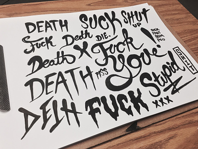 Hand Lettering practice brushed death evil font found font hand lettering illustration practice process rude type typography