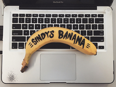 ...back to work! banana freelance hand lettering holidays lunch macbook pro process studio