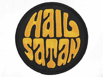 'HAIL SATAN' Embroidered Patch Lettering & Artwork